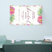 Bloeiende Chic Blush Floral Vrijgezellenfeest Welk Spandoek (Beurs)