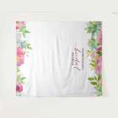 Bloeiende Chic Bruiloft Bridal Shower Fotoprop Sta Wandkleed (Voorkant (horizontaal))