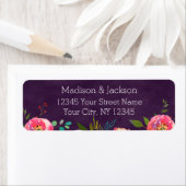 Bloeiende Chic Floral Bruiloft Paar Retouradres Etiket (Insitu)