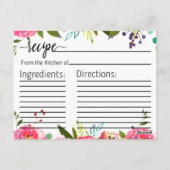 Bloeiende Chic Floral Vrijgezellenfeest Recept Kaa Briefkaart (Achterkant)