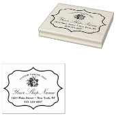 Bloeiende Chic Haakje Frame & Elegant Script Rubberstempel (Gestempeld)