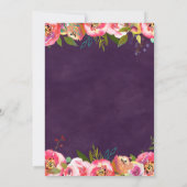 Bloeiende Chic Kleur Bewerkbare Trouw Uitnodiginge Kaart (Achterkant)