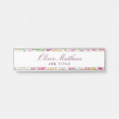 Bloeiende Chic Mint & Blush Bloemen Bedrijfsnaam Deurbordje (Voorkant)