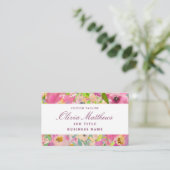 Bloeiende Chic Mint & Blush Bloemen Sociale Media Visitekaartje (Staand voorkant)