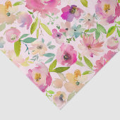 Bloeiende Chic Mint & Blush Roze Waterverf Bruilof Tissuepapier (Detail)