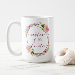 Bloeiende Chic Mint Roze Zus van de Bruid Koffiemok