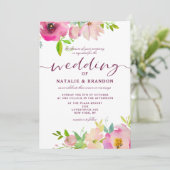 Bloeiende chique bloemenhand geletterde look bruil kaart (Staand voorkant)