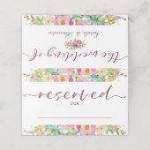 Bloeiende Chique Floral Gereserveerde Zitplaatsen  Plaatskaartje (Buitenkant ongevouwen)