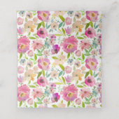 Bloeiende Chique Floral Gereserveerde Zitplaatsen  Plaatskaartje (Binnenkant ongevouwen)