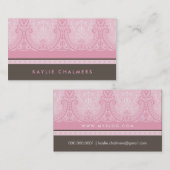  BLOEIENDE chique glamoureuze  bord roze Visitekaartje (Voorkant / Achterkant)
