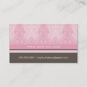  BLOEIENDE chique glamoureuze  bord roze Visitekaartje (Achterkant)