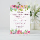 Bloeiende Chique Mint & Blush Bloemen Verlovingsfe Kaart (Staand voorkant)