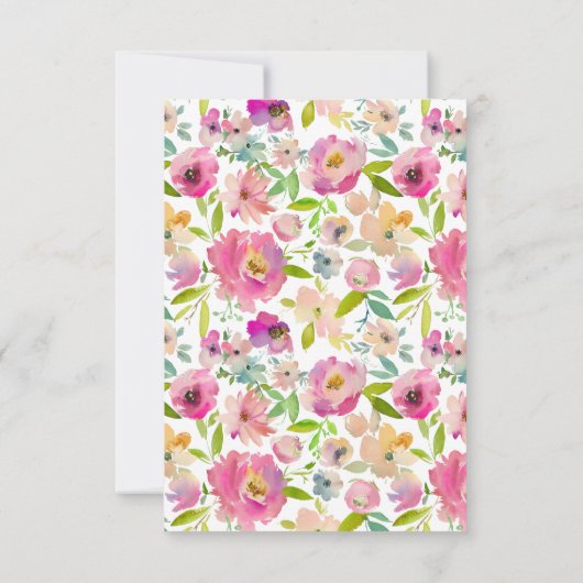 Bloeiende Chique Mint & Blush Bloemen Verlovingsfe Kaart (Achterkant)