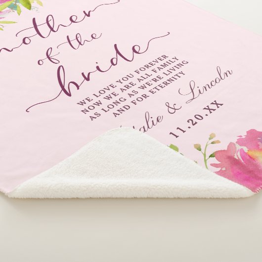 Bloeiende Chique Mint & Blush Moeder van de Bruid Sherpa Deken (3/4)