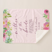 Bloeiende Chique Mint & Blush Moeder van de Bruid Sherpa Deken (Voorkant (horizontaal))