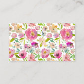 Bloeiende Chique Roze Bloemen Gereserveerde Zitpla Plaatskaartje (Achterkant)