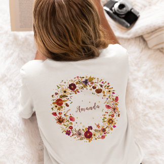 Bloeiende Cirkel | Geperste Bloemkunst van S. Frig T-shirt