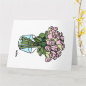 Bloeiende continue lijn bloemen in vaas kaart (Gele Bloem)