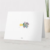 Bloeiende continue lijn bloemen in vaas kaart (Achterkant)