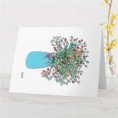 Bloeiende continue lijn bloemen in vaas kaart (Gele Bloem)