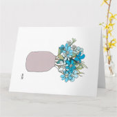 Bloeiende continue lijn bloemen in vaas kaart (Gele Bloem)