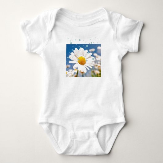Bloeiende Daisy Baby Bodysuit. Romper (Voorkant)