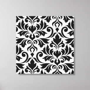 Bloeiende Damask Art I BW Canvas Afdruk