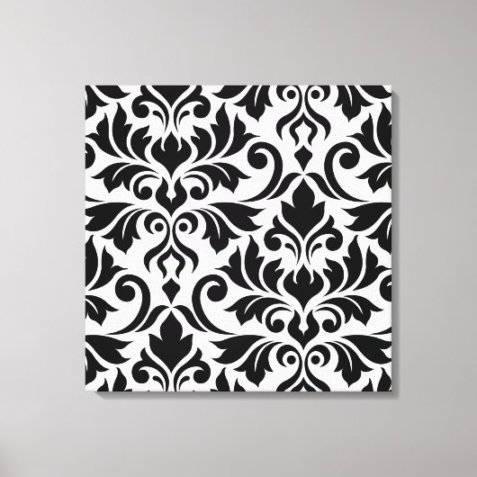 Bloeiende Damask Art I BW Canvas Afdruk (Voorkant)