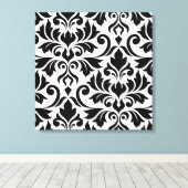Bloeiende Damask Art I BW Canvas Afdruk (Insitu (Houten vloer))