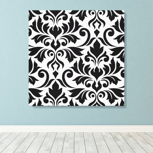 Bloeiende Damask Art I BW Canvas Afdruk (Insitu (Houten vloer))