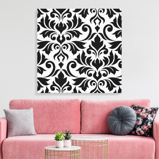 Bloeiende Damask Art I BW Canvas Afdruk (Insitu (Woonkamer))