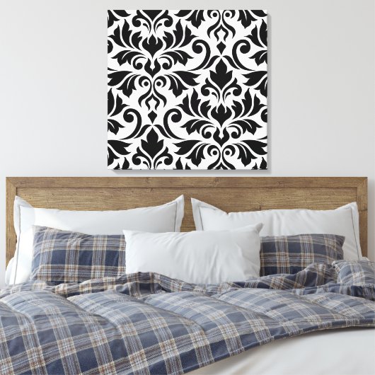 Bloeiende Damask Art I BW Canvas Afdruk (Insitu (Slaapkamer))