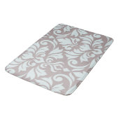 Bloeiende Damask Art I Duck Egg Blue op Taupe Badmat (Gekanteld)