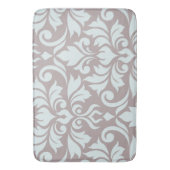 Bloeiende Damask Art I Duck Egg Blue op Taupe Badmat (Voorkant Verticaal)