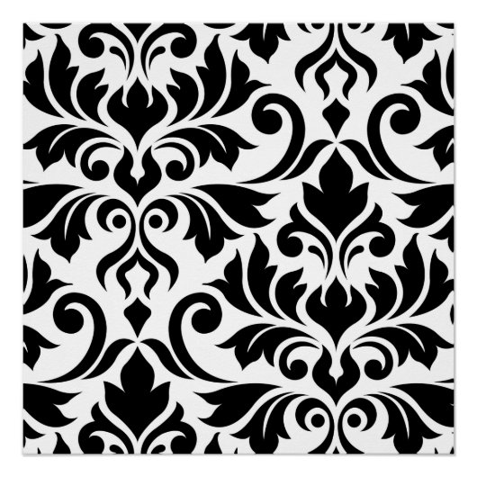 Bloeiende Damask Art I Zwart op Wit Perfect Poster (Voorkant)