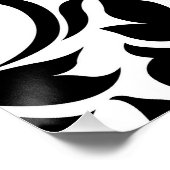 Bloeiende Damask Art I Zwart op Wit Perfect Poster (Hoek)