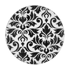 Bloeiende Damask Art I Zwart op Wit Snijplank