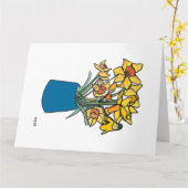 Bloeiende doorlopende lijnnarcissen in vaas kaart (Gele Bloem)