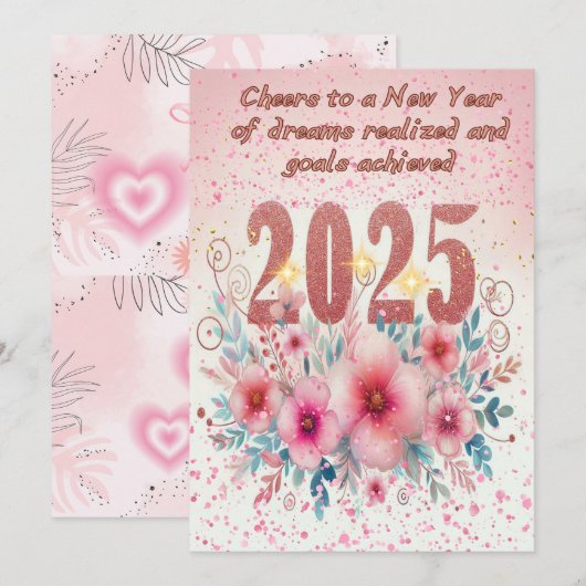 Bloeiende dromen 2025 feestdagenkaart (Voorkant / Achterkant)