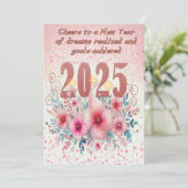 Bloeiende dromen 2025 feestdagenkaart (Staand voorkant)