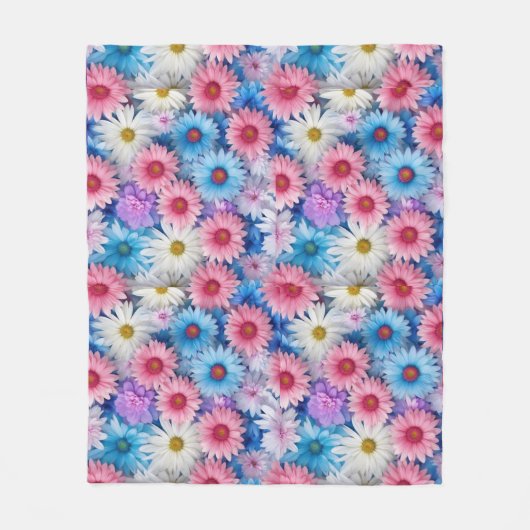 Bloeiende dromen: Gezellige bloemenfleece deken (Voorkant)