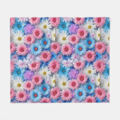 Bloeiende dromen: Gezellige bloemenfleece deken (Voorkant (Horizontaal))