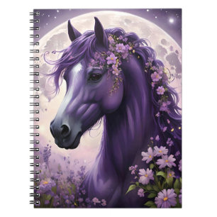 Bloeiende dromen: het Paarse Floral Fantasy Horse Notitieboek