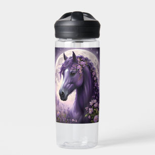 Bloeiende dromen: het Paarse Floral Fantasy Horse Waterfles