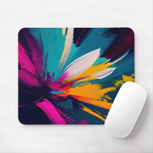 Bloeiende Dromen – Levendig Abstract Bloemstuk Muismat (Met muis)