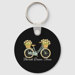 Bloeiende droom gedijen mooie bloemenfiets met Tul Sleutelhanger