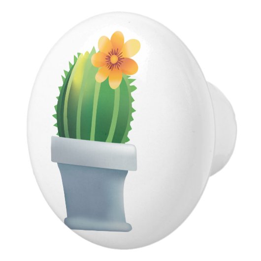 bloeiende echinocactus keramische knop (Rechts)