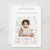 Bloeiende eerste verjaardag uitnodiging (Voorkant)