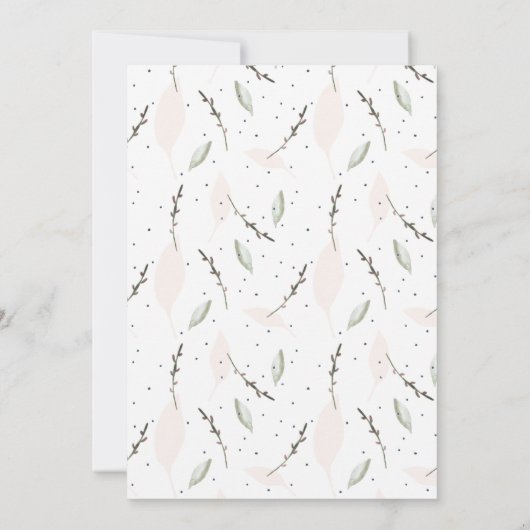 Bloeiende eerste verjaardag uitnodiging (Achterkant)