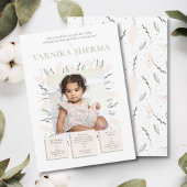 Bloeiende eerste verjaardag uitnodiging